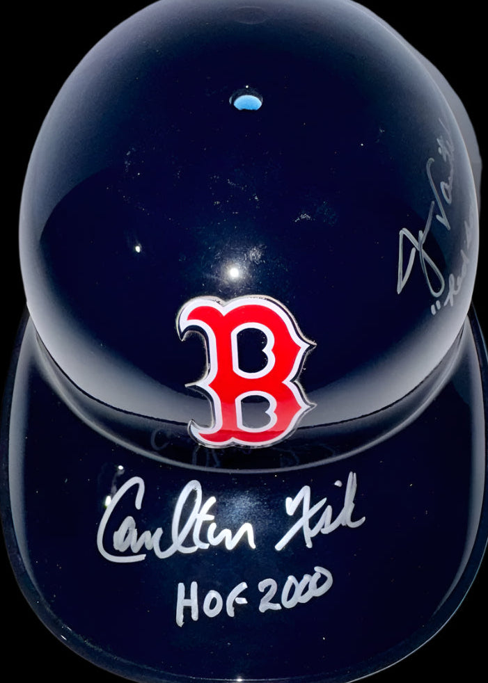 Jason Varitek, Rich Gedman, Carlton Fisk Signed Boston Red Sox Batting Helmet w/Inscriptions - and Beckett SureShot COA